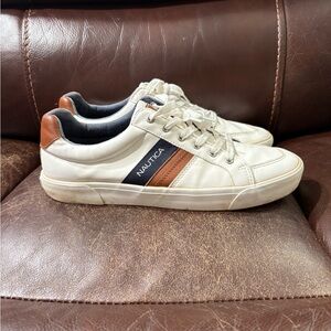 Nautica Men's White and Brown Casual Shoes Size 12
